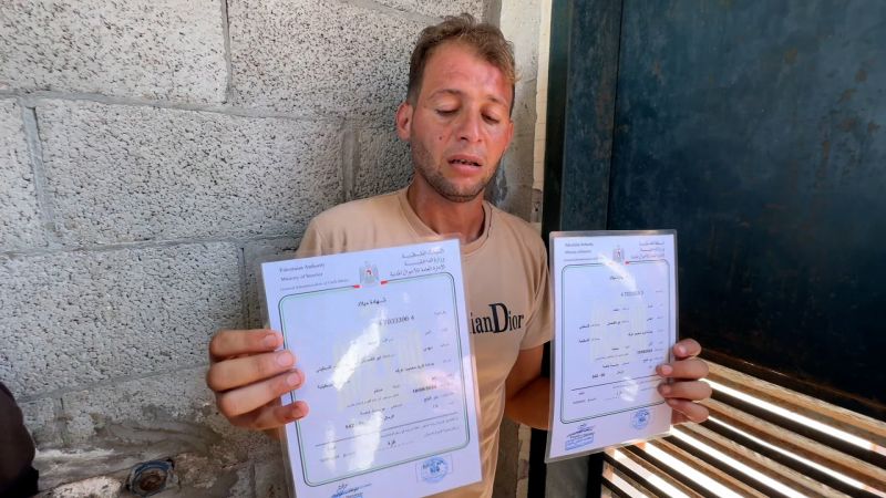 A Gazan father went to register his twins’ births. They were killed in an Israeli airstrike, Palestinian officials sayA Gazan father went to register his twins’ births. They were killed in an Israeli airstrike, Palestinian officials say 