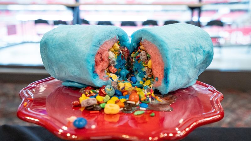 America’s latest deliciously horrifying stadium food: cotton candy burritoAmerica’s latest deliciously horrifying stadium food: cotton candy burrito 