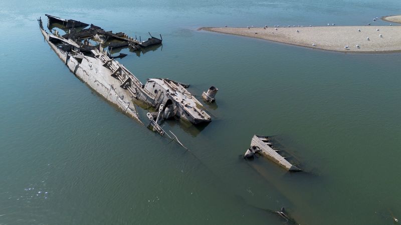 Drought-hit Danube River reveals scuttled German World War II shipsDrought-hit Danube River reveals scuttled German World War II ships 