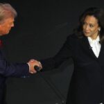 Harris and Trump shake hands for the first time during debateHarris and Trump shake hands for the first time during debate 