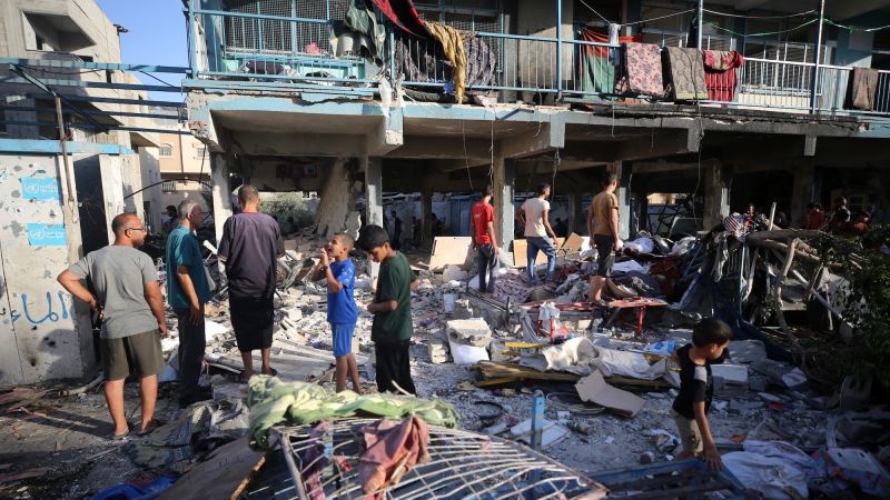 Israeli airstrike on Gaza school sheltering displaced people kills at least 18, including UN staff, Palestinian officials sayIsraeli airstrike on Gaza school sheltering displaced people kills at least 18, including UN staff, Palestinian officials say 