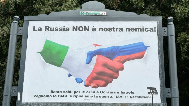 Pro-Russian posters appear on billboards across ItalyPro-Russian posters appear on billboards across Italy 