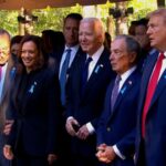 See Harris and Trump shake hands at 9/11 serviceSee Harris and Trump shake hands at 9/11 service 