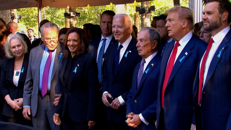 See Harris and Trump shake hands at 9/11 serviceSee Harris and Trump shake hands at 9/11 service 